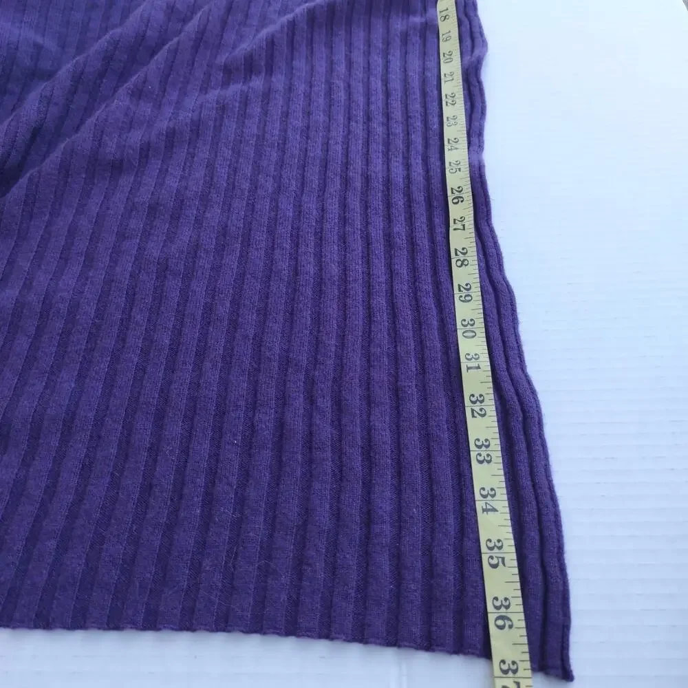 Designer Merino Wool Cashmere Sculpted Front-Drape Wrap Top - Picture 13 of 16